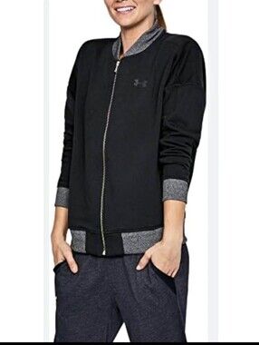 Under Armour Black and Gray Bomber Jacket